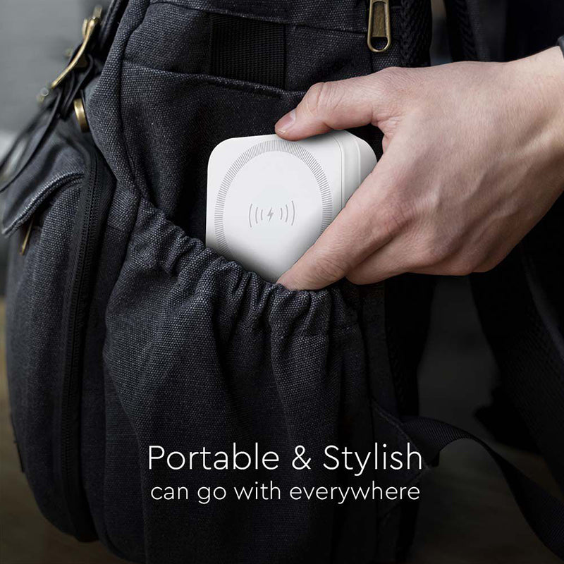 Baterie externă 10000 mAh cu încărcare wireless magnetică 15 W albă V-Tac SKU-23039