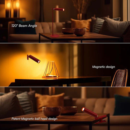 Lampă de birou magnetică 3W cu lumină neutră 4000K, roșie V-Tac SKU-23043