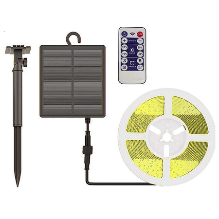 Kit bandă LED solară 4000K, 5 m, IP67, cu panou 1.2 W V-Tac SKU-23045