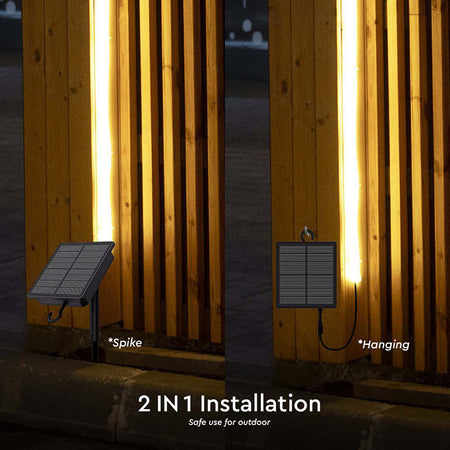Kit bandă LED solară 4000K, 5 m, IP67, cu panou 1.2 W V-Tac SKU-23045