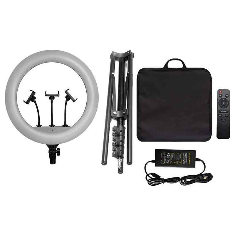 Selfie ring light 55 W cu trepied și suport 3 telefoane V-Tac SKU-23047