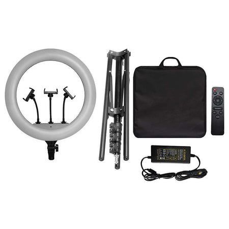 Selfie ring light 55 W cu trepied și suport 3 telefoane V-Tac SKU-23047