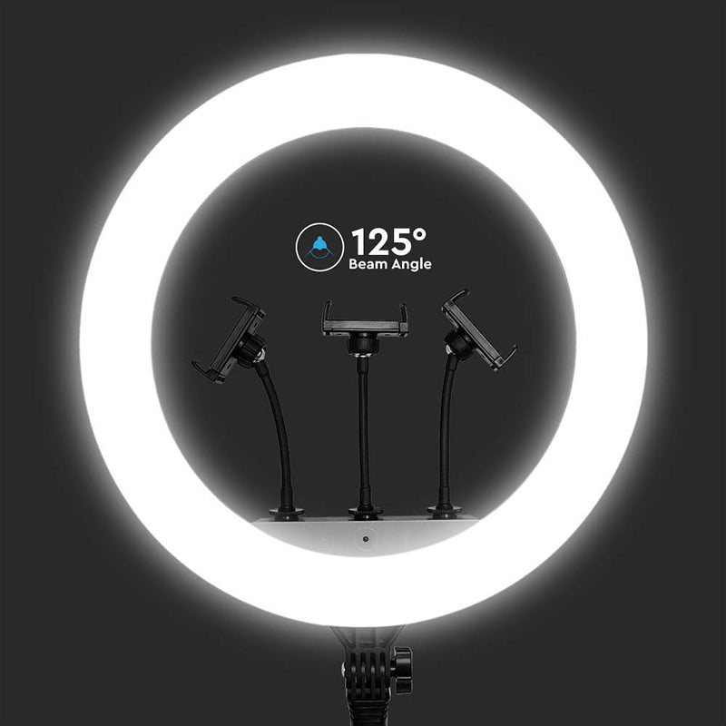 Selfie ring light 55 W cu trepied și suport 3 telefoane V-Tac SKU-23047