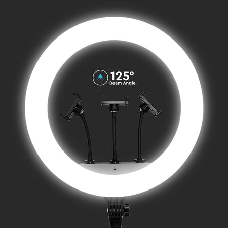 Selfie ring light 55 W cu trepied și suport 3 telefoane V-Tac SKU-23047