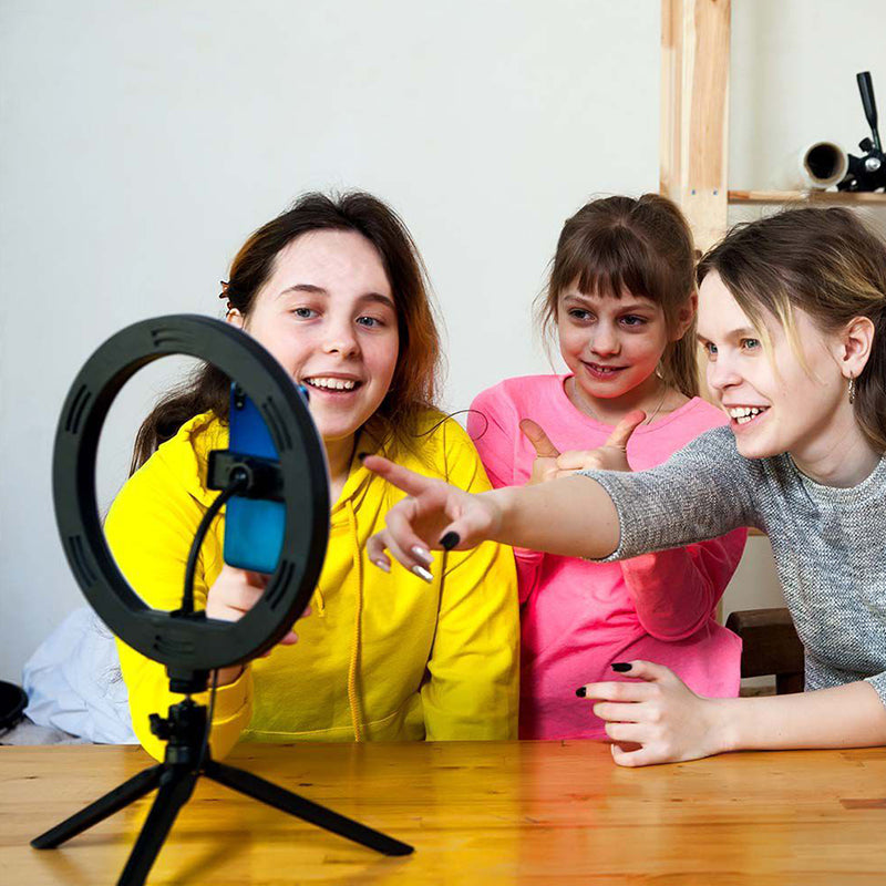 Ring light selfie 10 inch cu trepied, LED, 10W, 550 lm, V-Tac SKU-23048