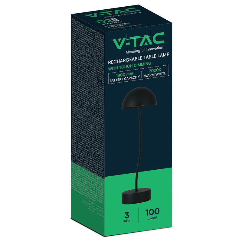 Lampa birou LED 1,5W cu lumină alb cald, corp din lemn, V-Tac