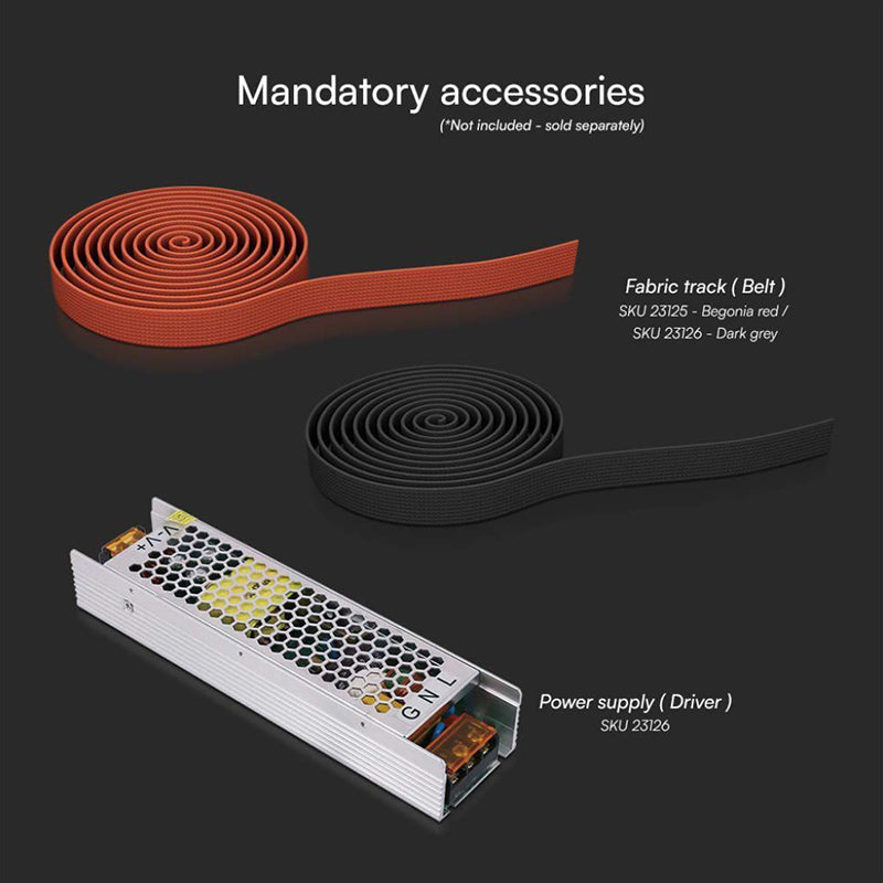 Corp LED magnetic Tracklight 12W 3000K alb pentru șină V-Tac SKU-23105