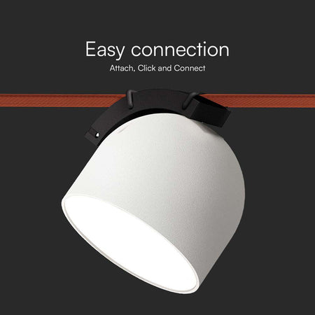 Corp LED magnetic tracklight 12W, 3000K, alb, sistem șină V-Tac SKU-23107