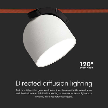 Corp LED magnetic tracklight 12W, 3000K, alb, sistem șină V-Tac SKU-23107