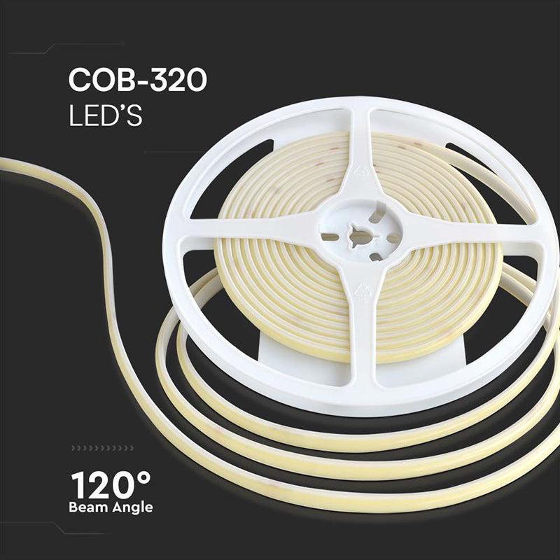 Bandă LED COB 24V IP67 cu 10W/m și 840 lm/m V-Tac