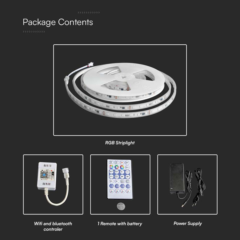 Kit Banda Led Smd5050 5m 24v Rgb Ip65