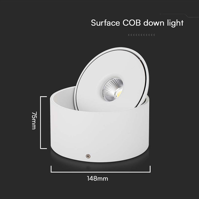 Corp LED spot COB 20W 3în1, lumină reglabilă, rotund, alb, V-Tac SKU-23155
