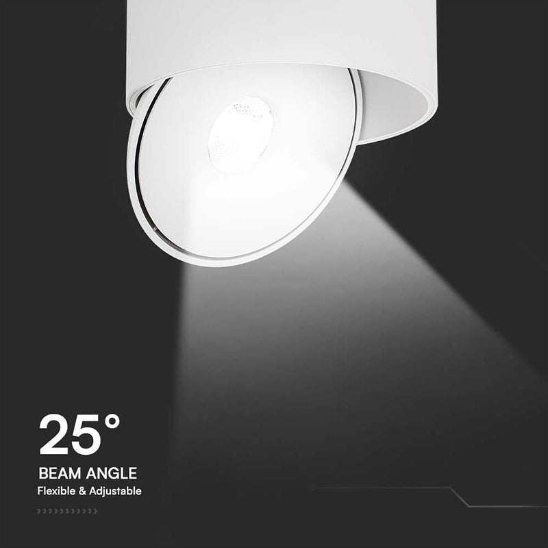 Corp LED spot COB 20W 3în1, lumină reglabilă, rotund, alb, V-Tac SKU-23155