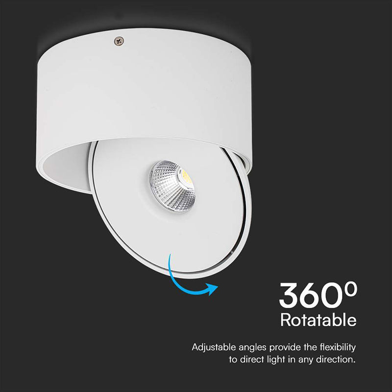 Corp LED spot COB 20W 3în1, lumină reglabilă, rotund, alb, V-Tac SKU-23155