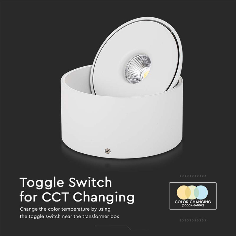 Corp LED spot COB 20W 3în1, lumină reglabilă, rotund, alb, V-Tac SKU-23155