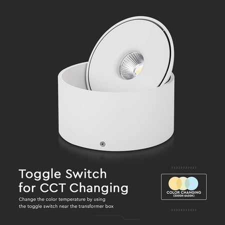 Corp LED spot COB 20W 3în1, lumină reglabilă, rotund, alb, V-Tac SKU-23155