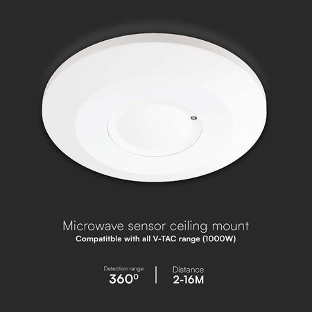 Senzor de mișcare 1000 W 360° IP20 alb V-Tac SKU-23163