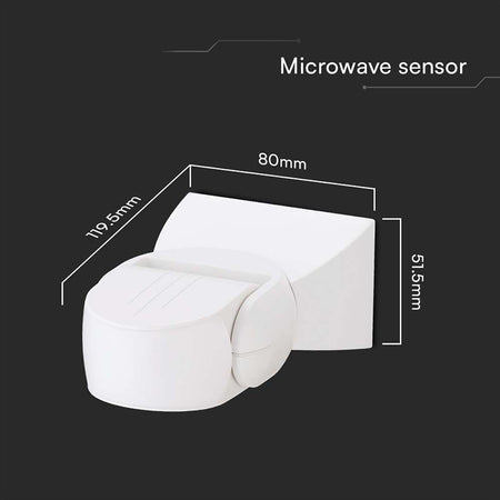Senzor de mișcare 300 W, 180° IP65, alb, exterior, V-Tac SKU-23164