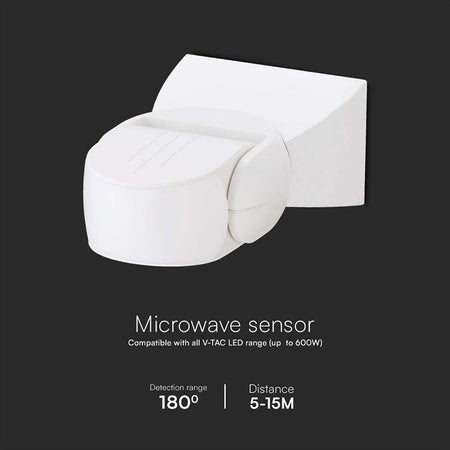 Senzor de mișcare 300 W, 180° IP65, alb, exterior, V-Tac SKU-23164
