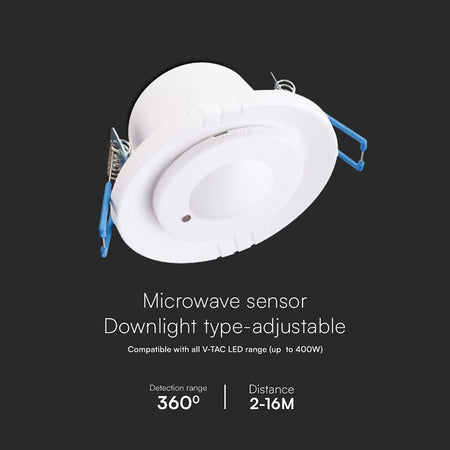 Senzor de mișcare 300 W, detecție 360°, IP20, alb V-Tac SKU-23165