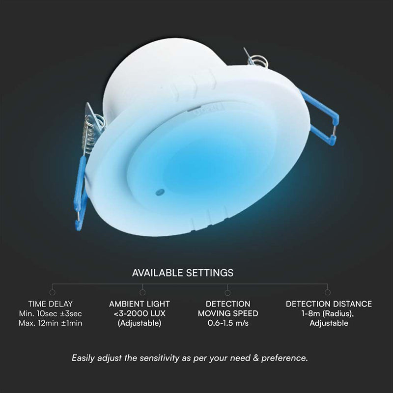 Senzor de mișcare 300 W, detecție 360°, IP20, alb V-Tac SKU-23165