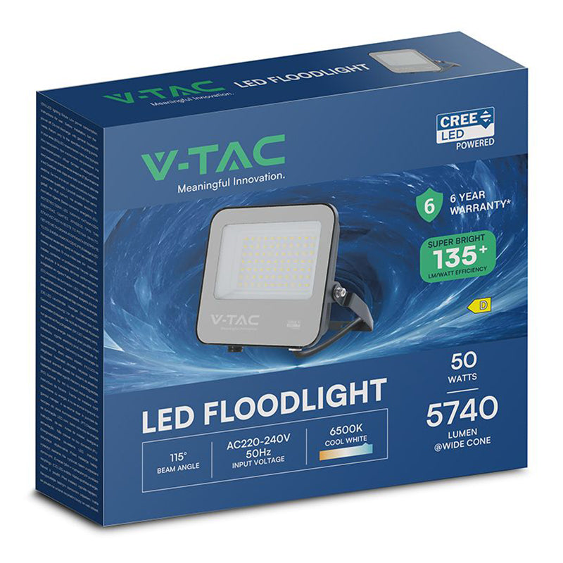 Reflector LED 50W 135 lm/W 6500K IP65 CREE cu cablu 1 m V-Tac SKU-232176