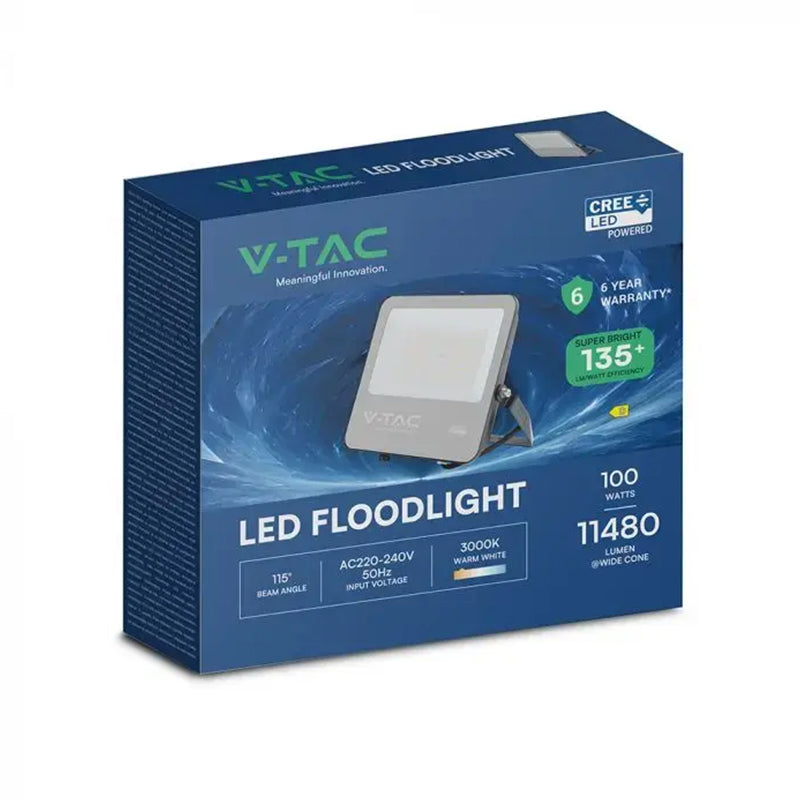 Reflector LED 100 W 135 lm/W 4000K IP65 negru/ gri V-Tac SKU-232186