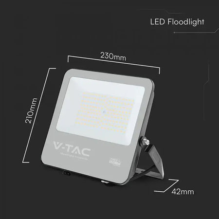 Reflector LED 100 W 135 lm/W 4000K IP65 negru/ gri V-Tac SKU-232186