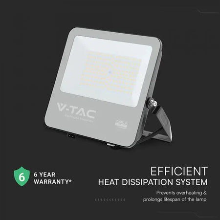 Reflector LED 100 W 135 lm/W 4000K IP65 negru/ gri V-Tac SKU-232186