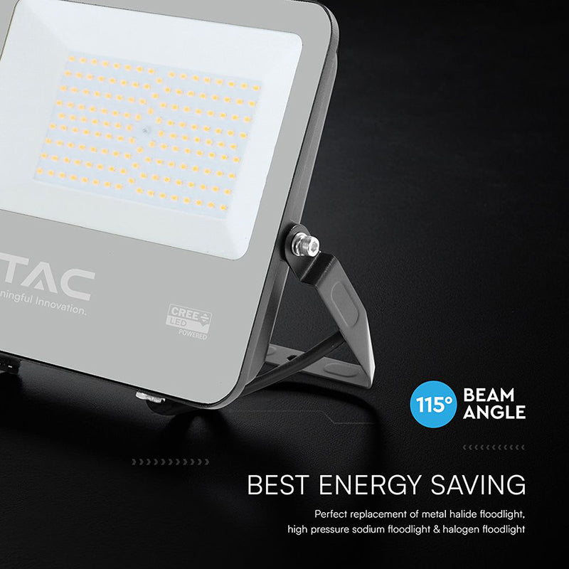 Reflector LED 100W 135 lm/W 6500K IP65, negru, cablu 1 m V-Tac SKU-232196