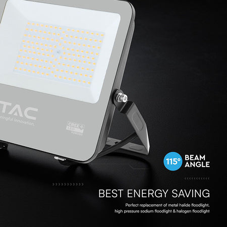 Reflector LED 100W 135 lm/W 6500K IP65, negru, cablu 1 m V-Tac SKU-232196