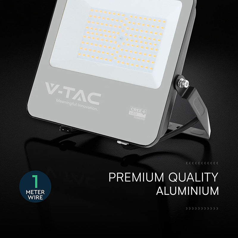 Reflector LED 100W 135 lm/W 6500K IP65, negru, cablu 1 m V-Tac SKU-232196
