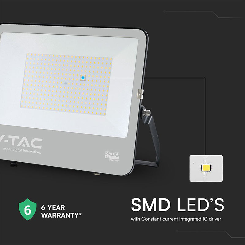 Reflector LED 200W 135LM/W 6500K IP65, SMD CREE, negru/gri V-Tac SKU-232216