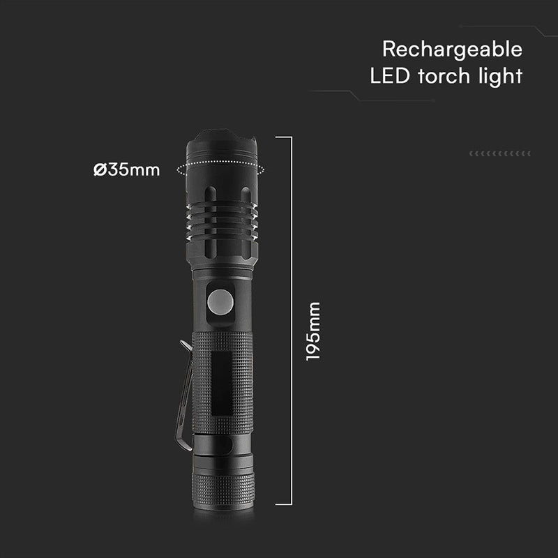Lanternă LED 10 W din aluminiu cu încărcare USB tip C V-Tac SKU-23338