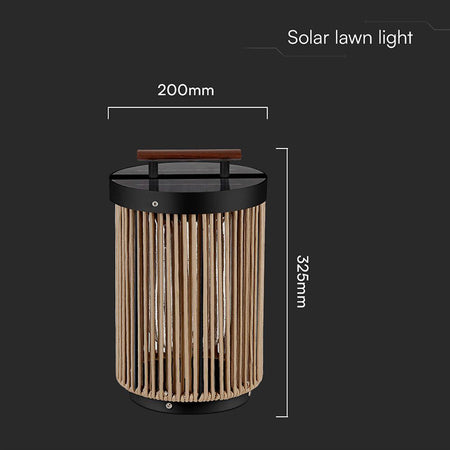 Lampă solară 2.4 W, 3000K, IP65, negru/maro V-Tac SKU-23349