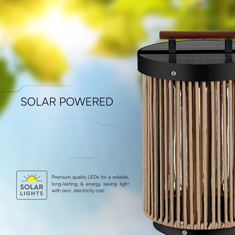 Lampă solară 2.4 W, 3000K, IP65, negru/maro V-Tac SKU-23349