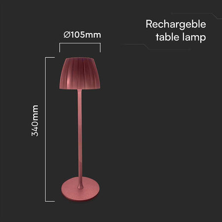 Lampă LED de birou 2,7 W dimabilă cu 3 culori de lumină și baterie V-Tac
