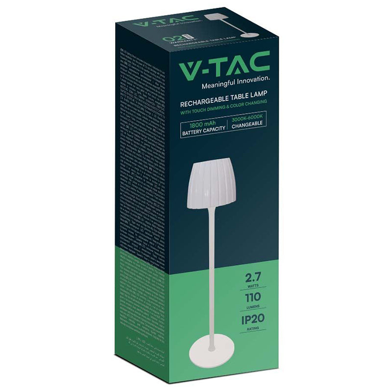 Lampă LED de birou 2,7 W dimabilă cu 3 culori de lumină și baterie V-Tac