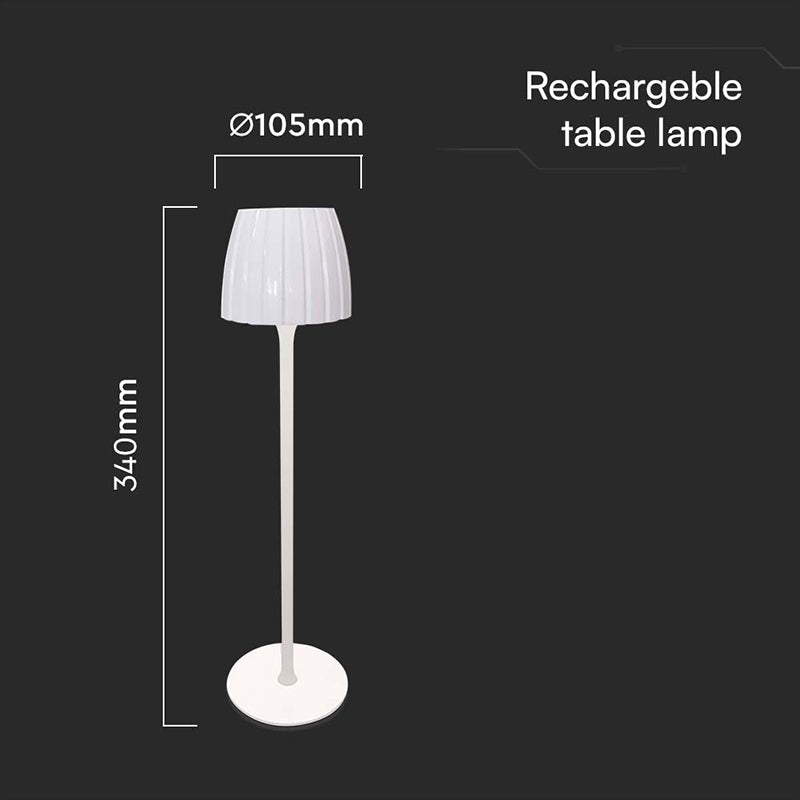 Lampă LED de birou 2,7 W dimabilă cu 3 culori de lumină și baterie V-Tac