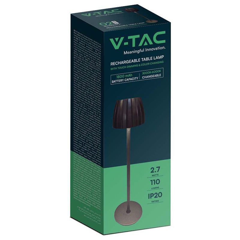 Lampă LED de birou 2,7 W dimabilă cu 3 culori de lumină și baterie V-Tac