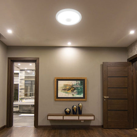 Plafoniera Led 12w Ip20 Senzor De Miscare 3in1 - Alb