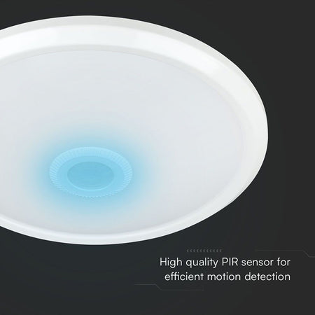 Plafoniera Led 12w Ip20 Senzor De Miscare 3in1 - Alb