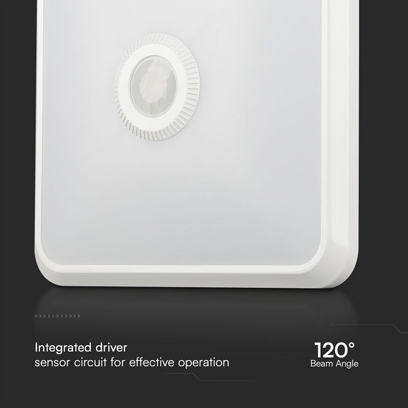 Plafoniera Led 12w Ip20 Senzor De Miscare 3in1 - Alb