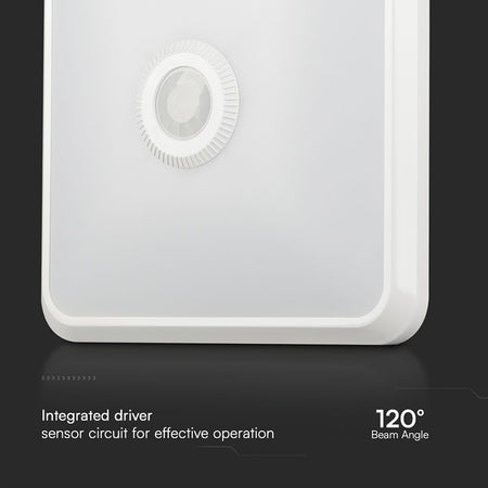 Plafoniera Led 12w Ip20 Senzor De Miscare 3in1 - Alb