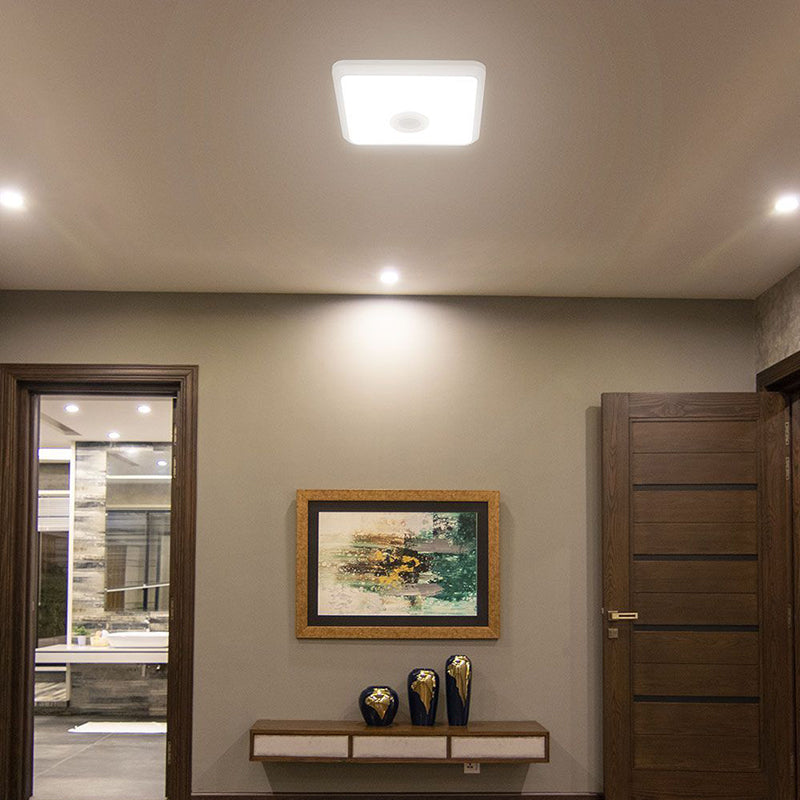 Plafoniera Led 12w Ip20 Senzor De Miscare 3in1 - Alb