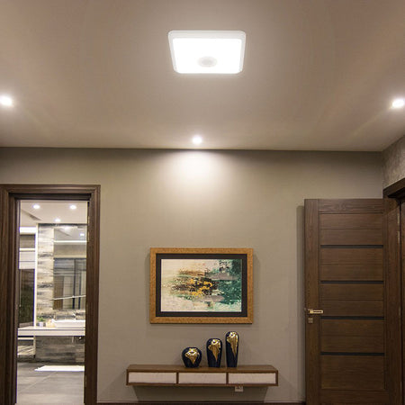 Plafoniera Led 12w Ip20 Senzor De Miscare 3in1 - Alb