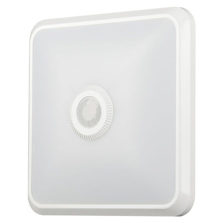 Plafonieră LED pătrată albă 12 W cu senzor de mișcare și lumină 3 în 1 V-Tac SKU-23419