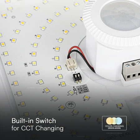 Plafoniera Led 12w Ip20 Senzor De Miscare 3in1 - Alb