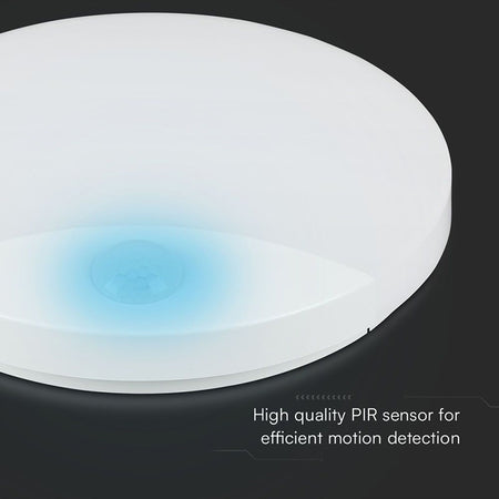 Plafoniera Led 15w Ip44 Senzor De Miscare 3in1 - Alb