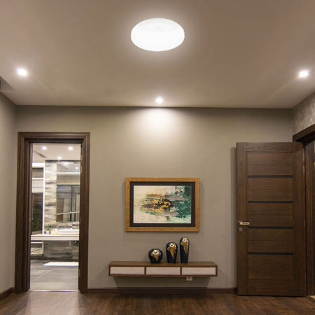 Plafoniera Led 15w Ip44 Senzor De Miscare 3in1 - Alb